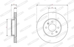 DISC FRANA FERODO DDF2982C - Compatibil cu HYUNDAI, KIA