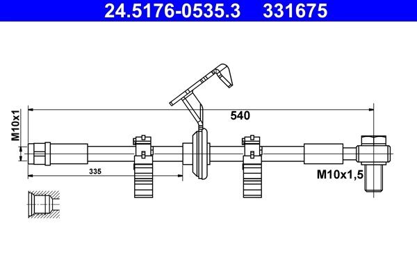 FURTUN FRANA ATE 24.5176-0535.3 - Compatibil cu MERCEDES-BENZ
