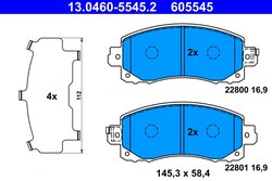 SET PLACUTE FRANA ATE 13.0460-5545.2 - Compatibil cu SUBARU