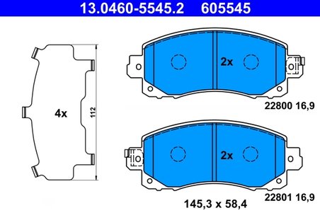 Set placute frana ATE 13.0460-5545.2