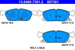 Set placute frana ATE 13.0460-7361.2