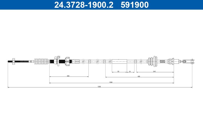 CABLU AMBREIAJ ATE 24.3728-1900.2 - Compatibil cu TOYOTA