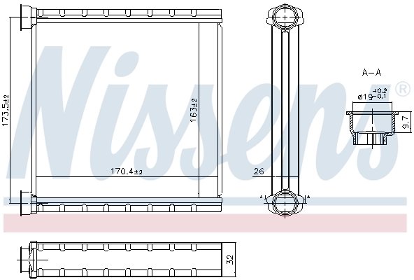 SCHIMBATOR CALDURA INCALZIRE HABITACLU NISSENS 707278 - Compatibil cu AUDI, CUPRA, SEAT, SKODA, VW