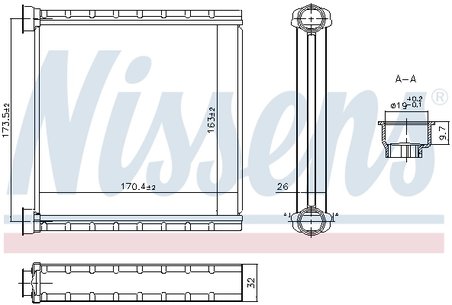 SCHIMBATOR CALDURA INCALZIRE HABITACLU NISSENS 707278 - Compatibil cu AUDI, CUPRA, SEAT, SKODA, VW