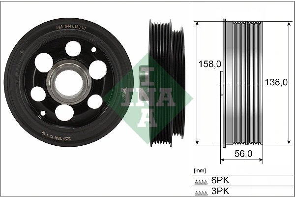 Fulie arbore cotit / vibrochen INA 544 0180 10