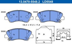 Set placute frana ATE 13.0470-5548.2