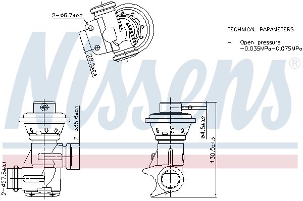 SUPAPA EGR NISSENS 98496 - Compatibil cu CITROEN, FIAT, PEUGEOT