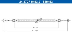 CABLU FRANA DE MANA ATE 24.3727-0493.2 - Compatibil cu MERCEDES-BENZ