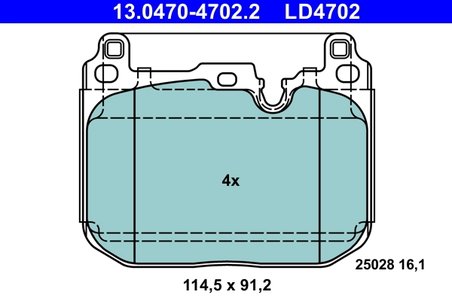 SET PLACUTE FRANA ATE 13.0470-4702.2 - Compatibil cu BMW, MINI