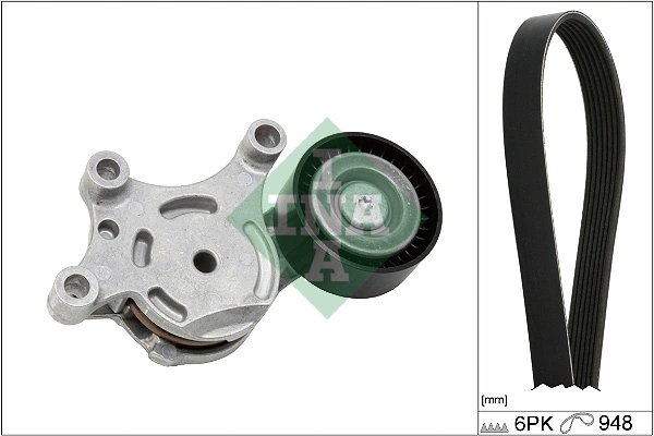 Set curea transmisie cu caneluri INA 529 0577 10
