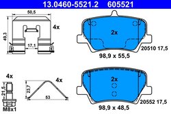 Set placute frana ATE 13.0460-5521.2