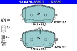 Set placute frana ATE 13.0470-3889.2