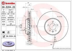DISC FRANA BREMBO 09.E204.23 - Compatibil cu LAND ROVER