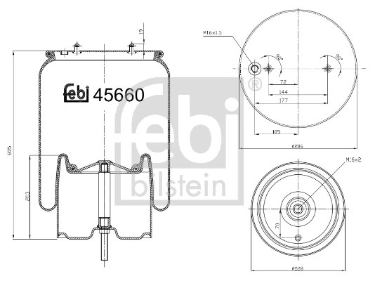 Burduf suspensie pneumatica Febi Bilstein 45660