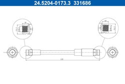 FURTUN FRANA ATE 24.5204-0173.3 - Compatibil cu AUDI, SEAT, SKODA, VW
