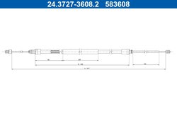 CABLU FRANA DE MANA ATE 24.3727-3608.2 - Compatibil cu RENAULT