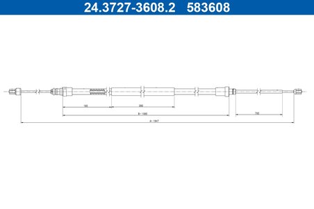 CABLU FRANA DE MANA ATE 24.3727-3608.2 - Compatibil cu RENAULT
