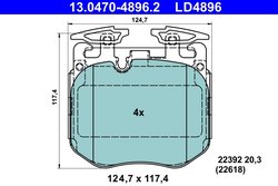 SET PLACUTE FRANA ATE 13.0470-4896.2 - Compatibil cu BMW