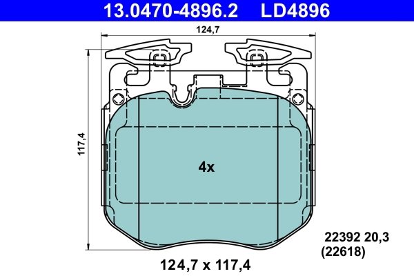 Set placute frana ATE 13.0470-4896.2