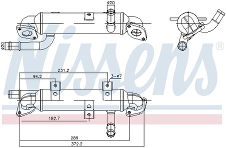 RADIATOR RECIRCULARE GAZE ESAPAMENT NISSENS 989417 - Compatibil cu FORD, SEAT, VW