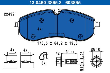 Set placute frana ATE 13.0460-3895.2