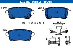 Set placute frana ATE 13.0460-2651.2