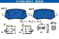 SET PLACUTE FRANA ATE 13.0460-2648.2 - Compatibil cu FORD