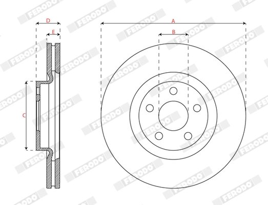 DISC FRANA FERODO DDF3058C - Compatibil cu FORD