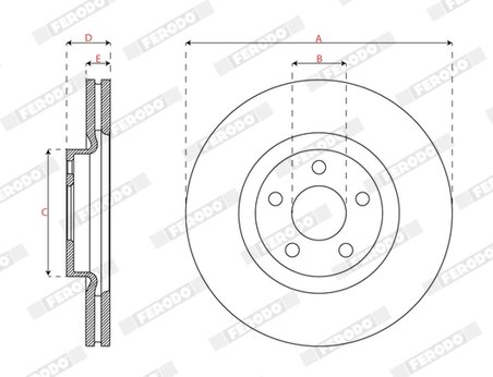DISC FRANA FERODO DDF3058C - Compatibil cu FORD