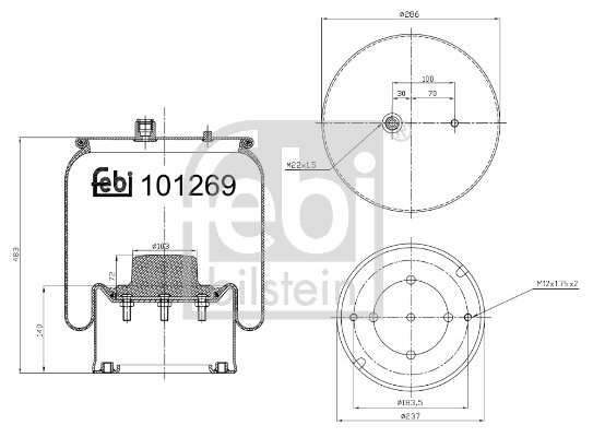 Burduf suspensie pneumatica Febi Bilstein 101269