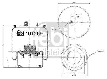 Burduf suspensie pneumatica Febi Bilstein 101269