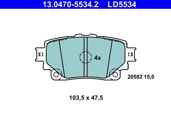 Set placute frana ATE 13.0470-5534.2