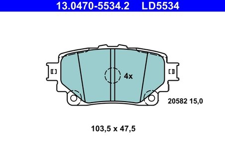 Set placute frana ATE 13.0470-5534.2
