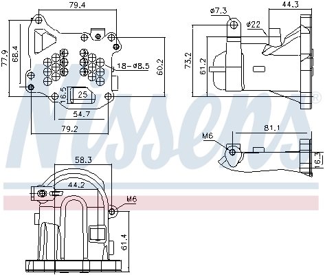 RADIATOR RECIRCULARE GAZE ESAPAMENT NISSENS 989313 - Compatibil cu CITROEN, DS, FIAT, FORD, PEUGEOT, VOLVO