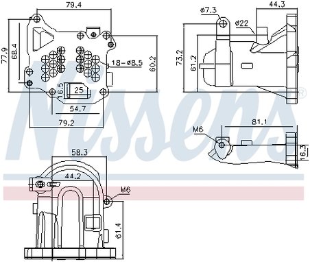 RADIATOR RECIRCULARE GAZE ESAPAMENT NISSENS 989313 - Compatibil cu CITROEN, DS, FIAT, FORD, PEUGEOT, VOLVO