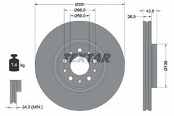 DISC FRANA TEXTAR 92349303 - Compatibil cu FIAT