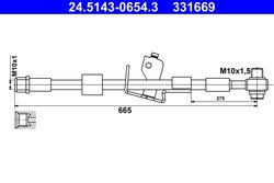 FURTUN FRANA ATE 24.5143-0654.3 - Compatibil cu CHEVROLET, OPEL, VAUXHALL
