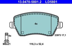 Set placute frana ATE 13.0470-5801.2