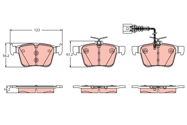 SET PLACUTE FRANA TRW GDB2358 - Compatibil cu AUDI