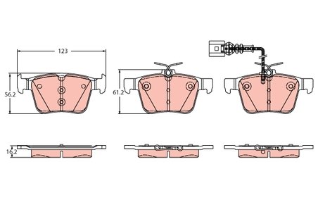 SET PLACUTE FRANA TRW GDB2358 - Compatibil cu AUDI