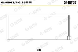 Cuzineti biela Glyco 01-4943/4 0.25MM