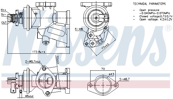 SUPAPA EGR NISSENS 98475 - Compatibil cu OPEL, VAUXHALL