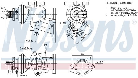 SUPAPA EGR NISSENS 98475 - Compatibil cu OPEL, VAUXHALL