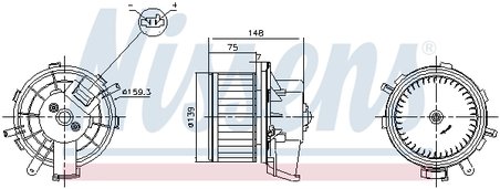 VENTILATOR HABITACLU NISSENS 87622 - Compatibil cu CITROEN, FIAT, OPEL, PEUGEOT, VAUXHALL