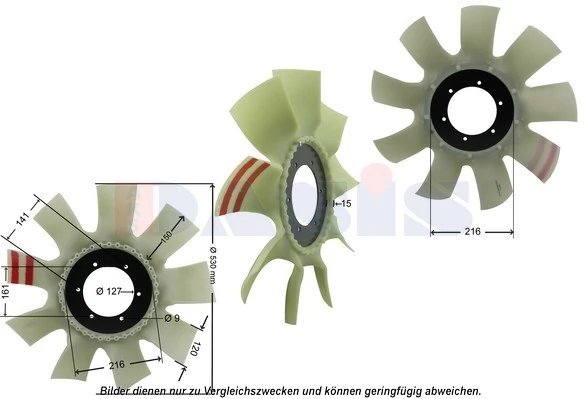 Paleta ventilator racire motor AKS Dasis 448029N