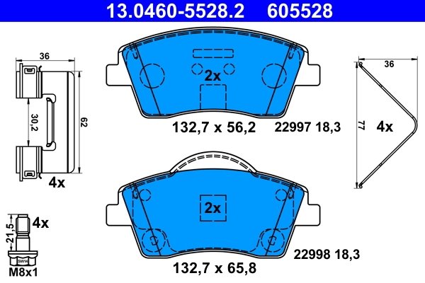 Set placute frana ATE 13.0460-5528.2