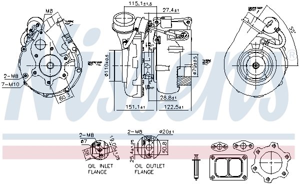 TURBINA NISSENS 93617 - Compatibil cu BOVA, DAF, GINAF