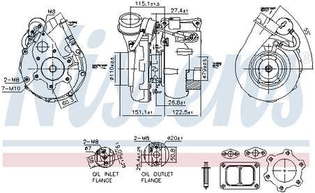 TURBINA NISSENS 93617 - Compatibil cu BOVA, DAF, GINAF