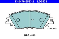SET PLACUTE FRANA ATE 13.0470-5533.2 - Compatibil cu LEXUS, TOYOTA