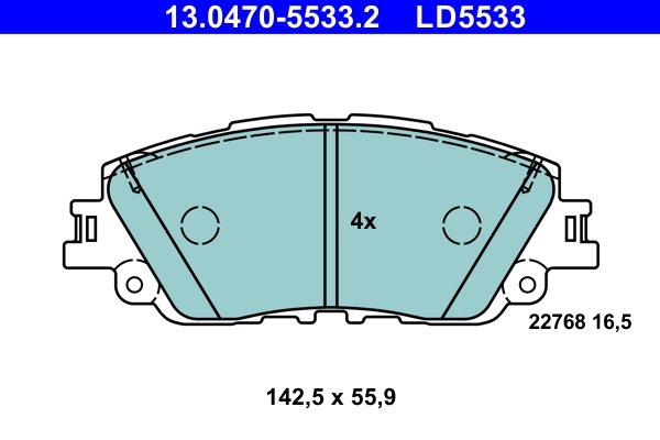 Set placute frana ATE 13.0470-5533.2